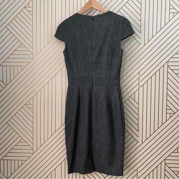 H&M cap neck scoop neck Tweed pencil skirt Sheath Dress size 2 - Picture 7 of 8